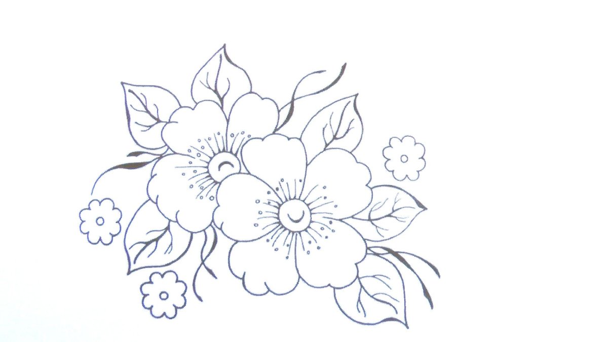 Цветочные узоры для вышивки гладью