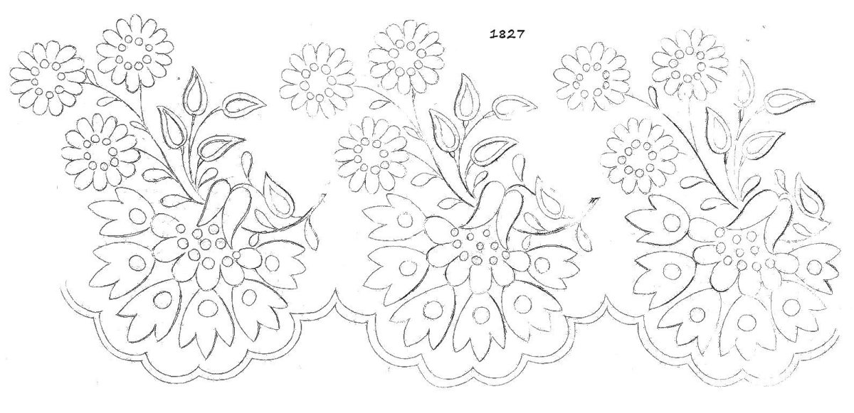 Контуры цветов для вышивки