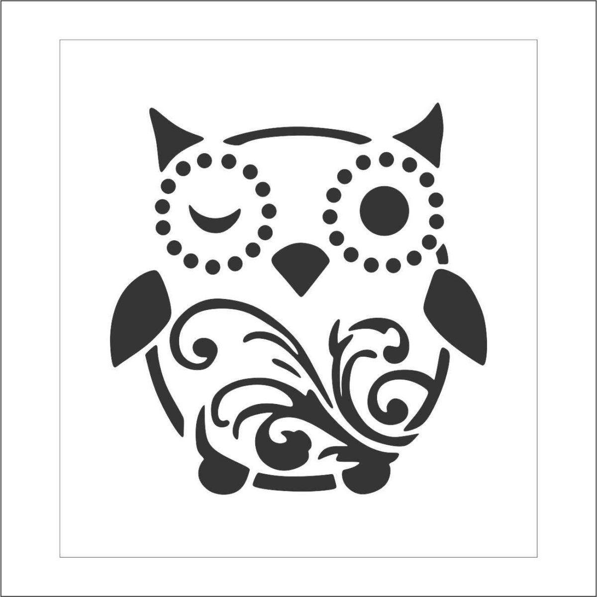 Трафарет Совы для краски