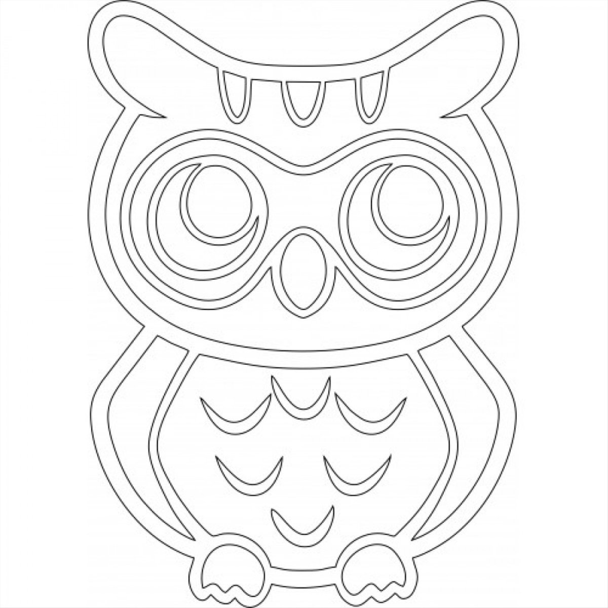 Шаблон Сова для детей для аппликации