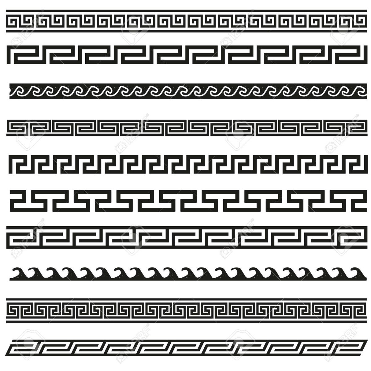 Меандр и Пальметта греческий орнамент