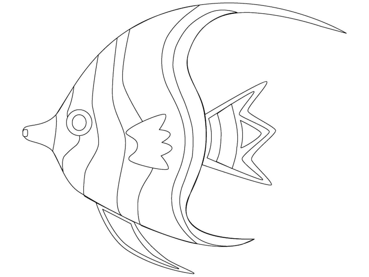 Золотая рыбка раскраска