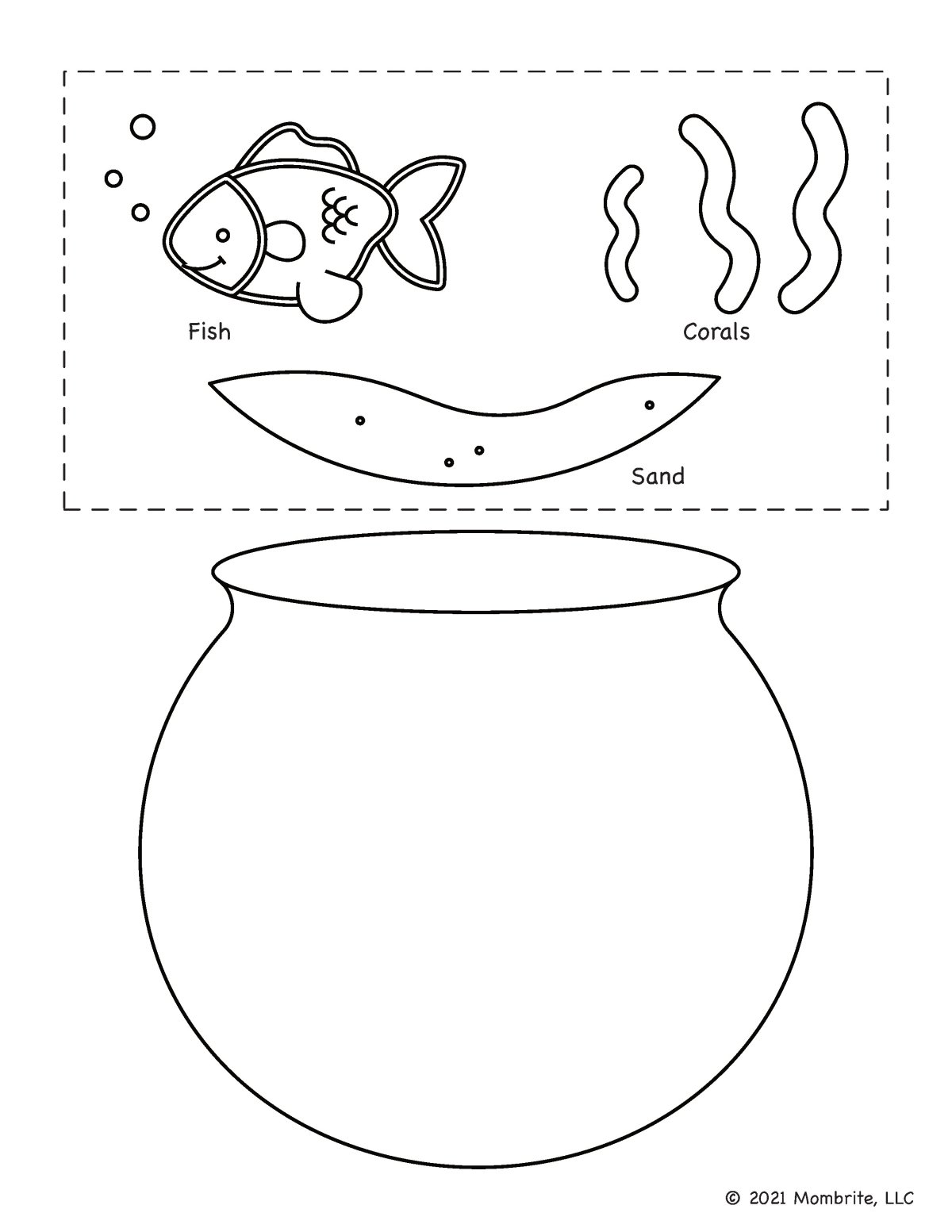 Трафарет аквариума для аппликации