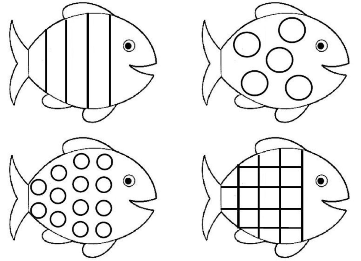 Шаблон рыбка для аппликации