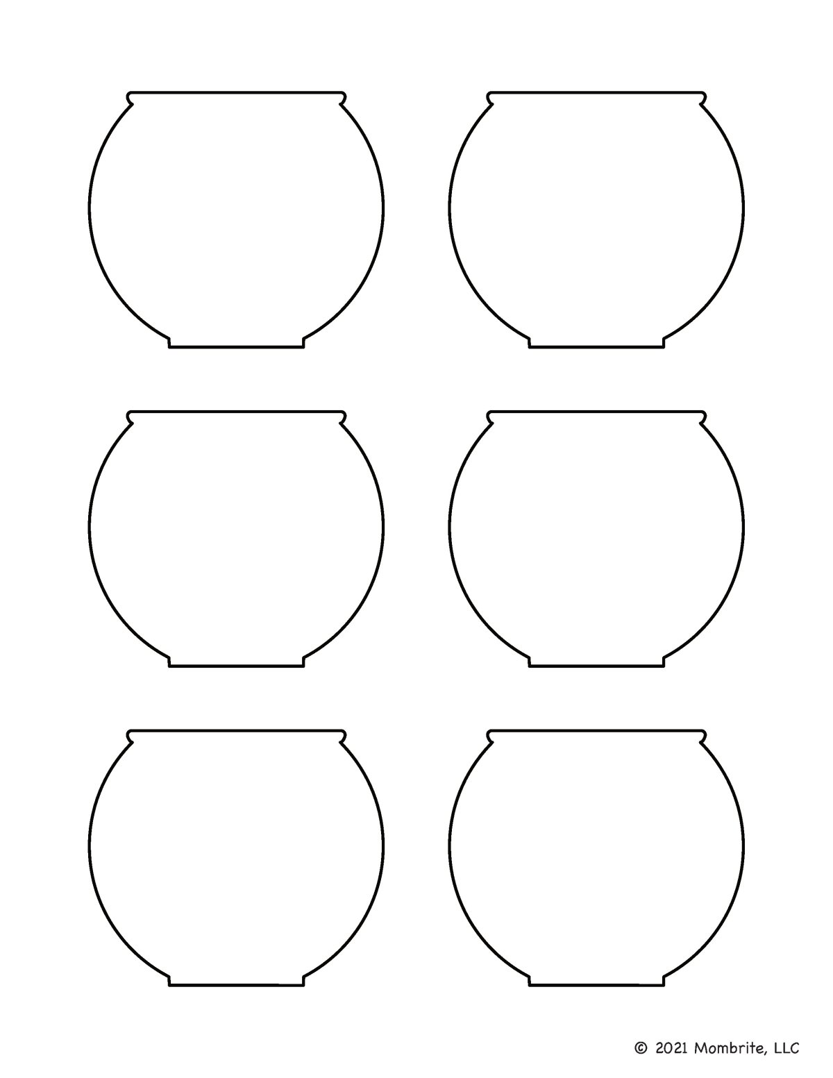Аквариум шаблон для аппликации