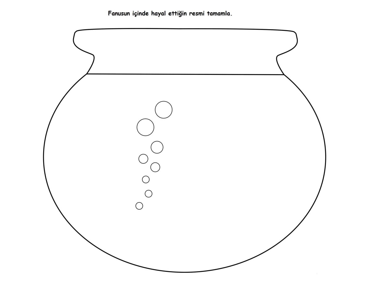Аквариум трафарет для детей