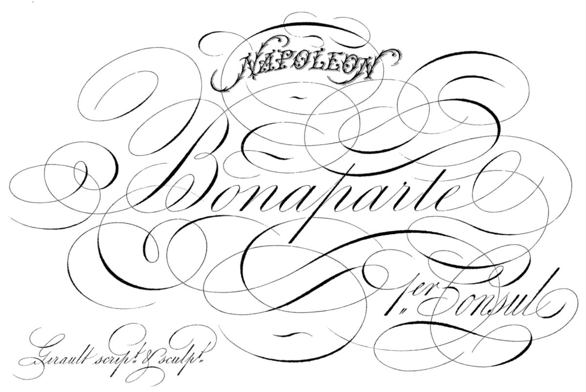 Каллиграфический почерк с завитками