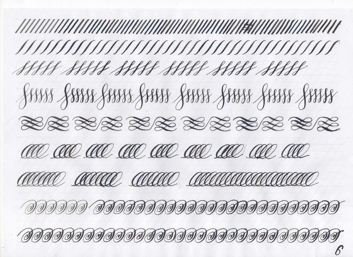 Упражнения для каллиграфического почерка для начинающих