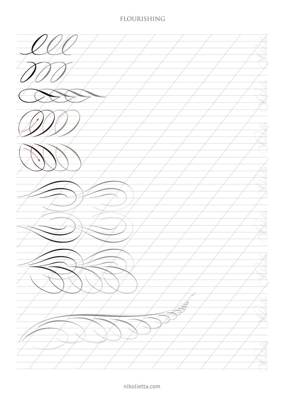 Каллиграфия Copperplate прописи