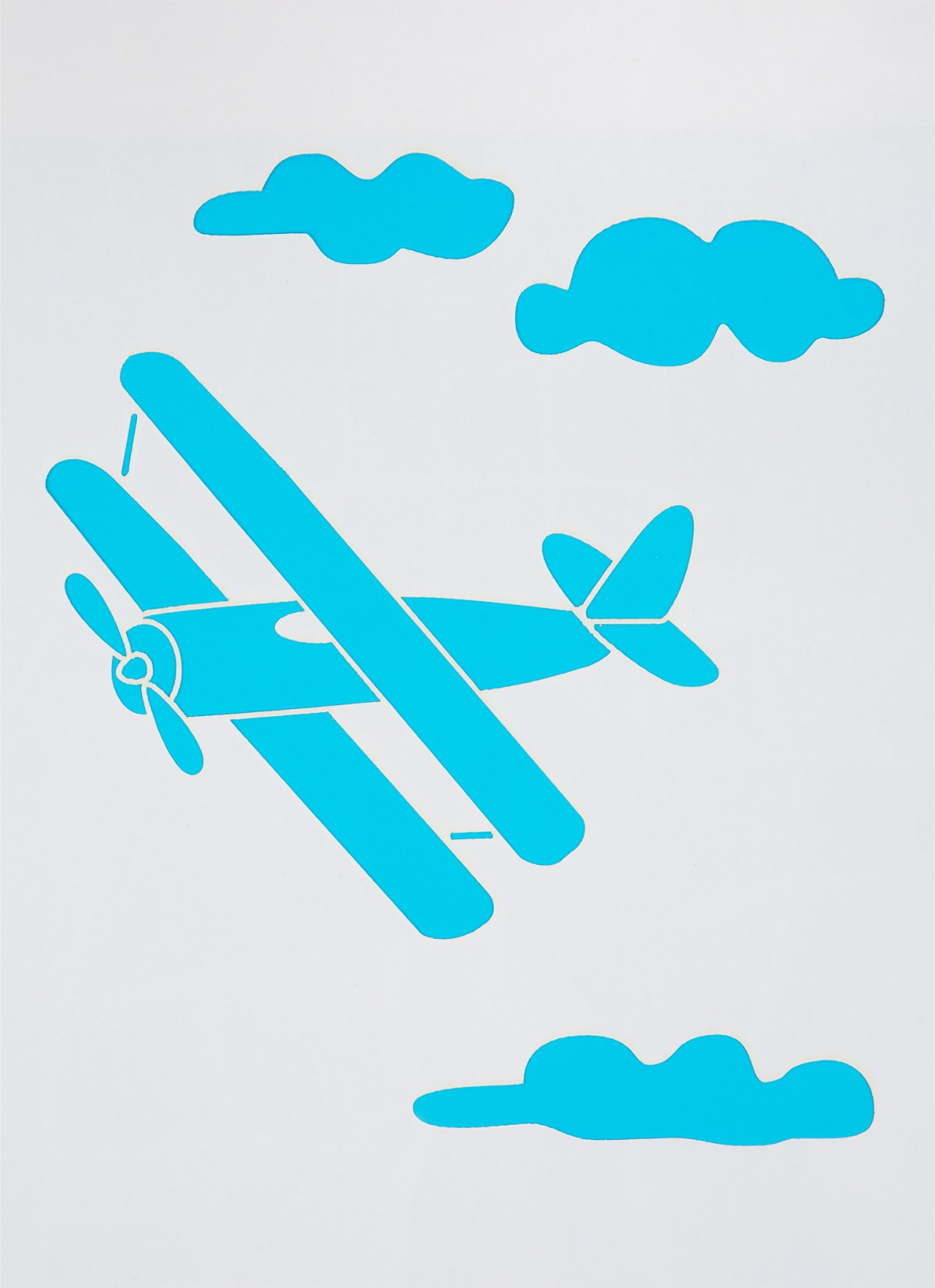 Трафарет самолета на листе