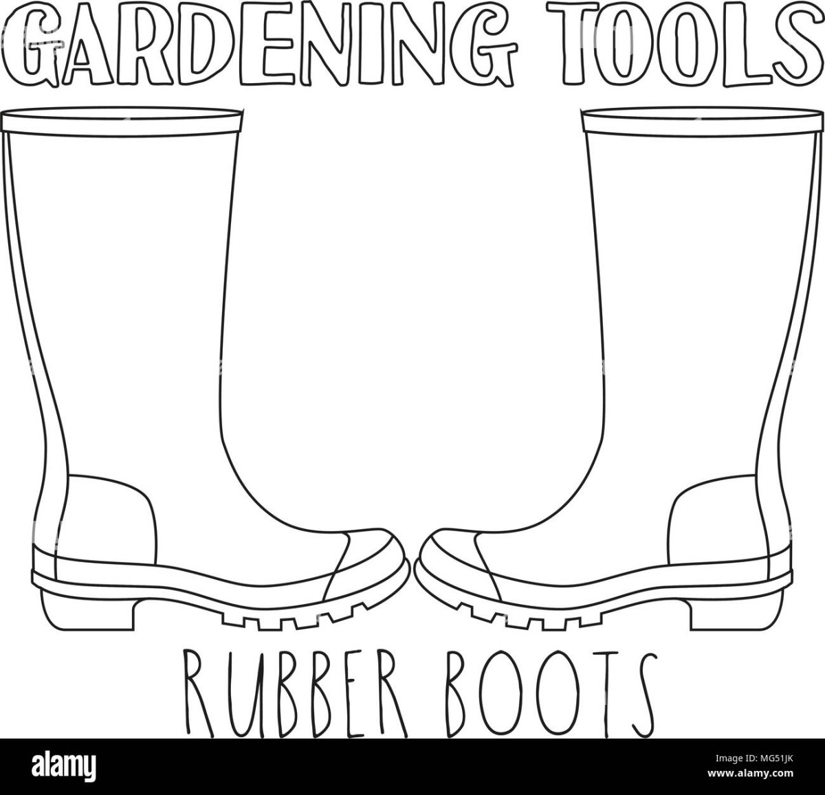 Раскраска сапоги резиновые для детей