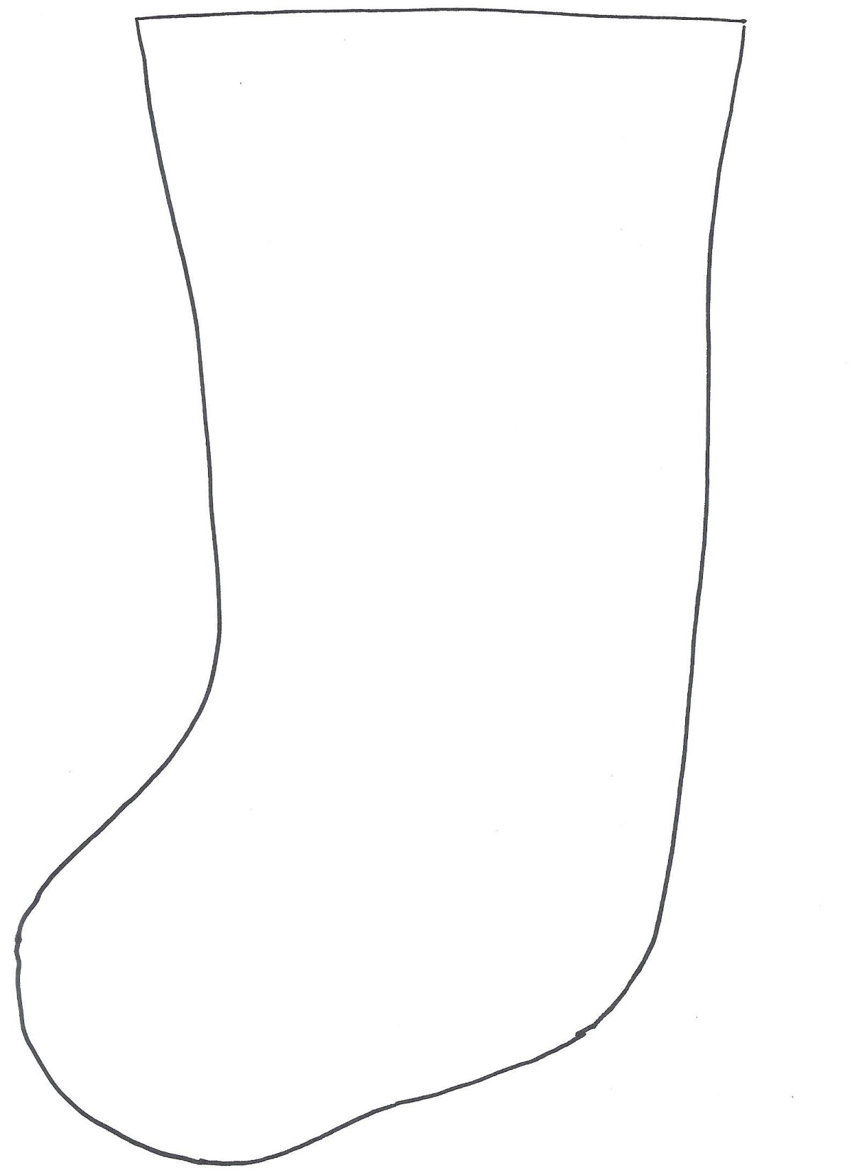 Носок для подарков трафарет