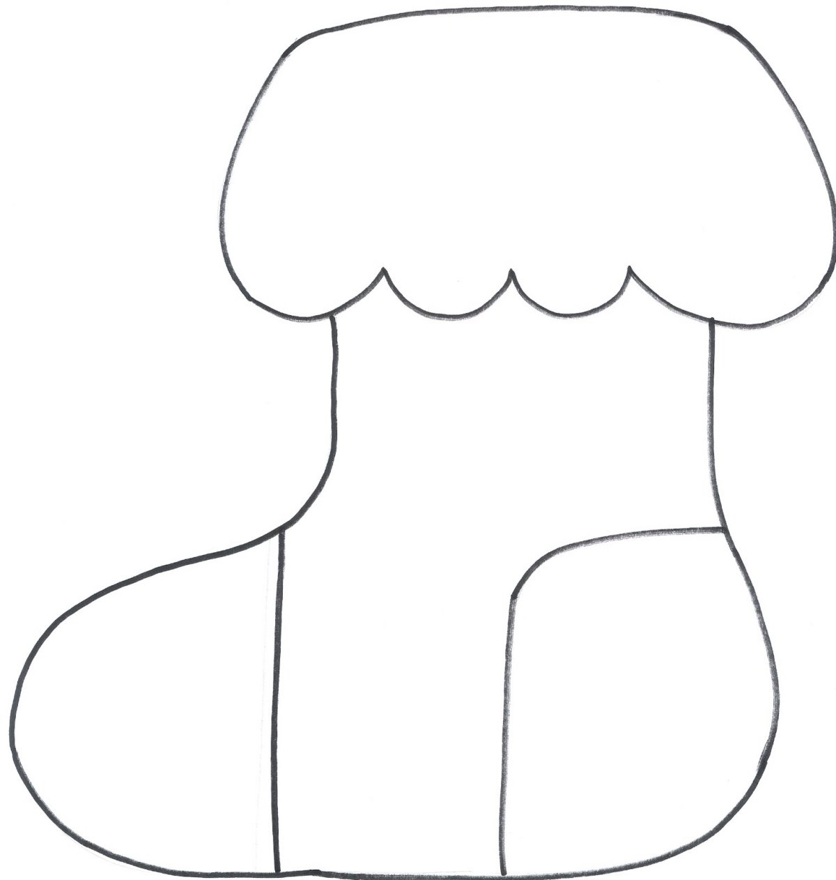 Новогодний сапожок шаблон