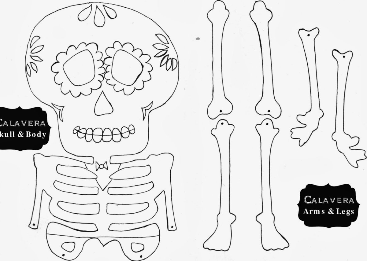 Скелет раскраска для детей