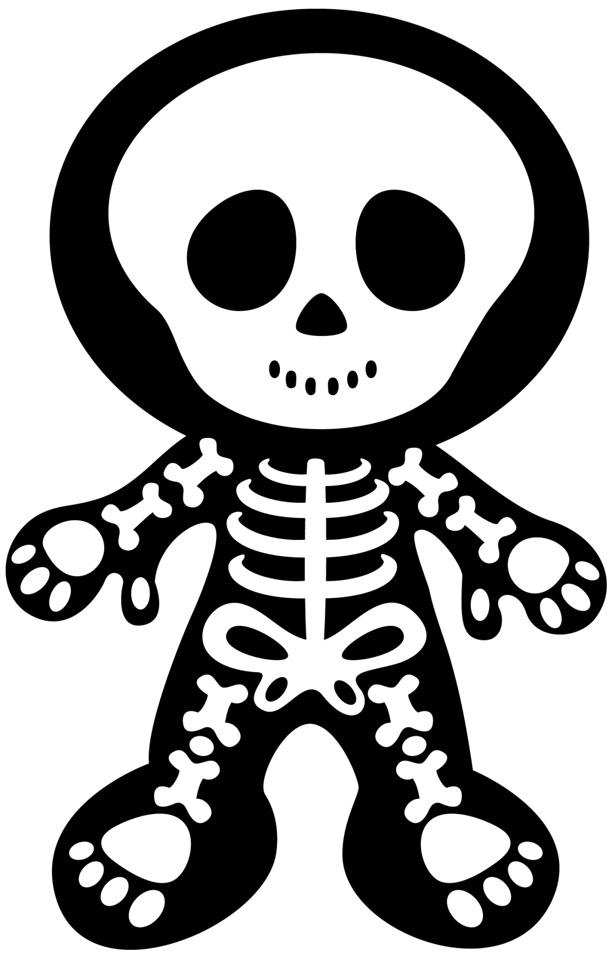 Кости скелета из бумаги