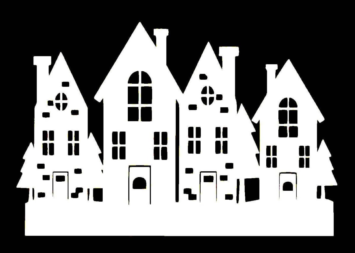 Новогодние силуэты домов