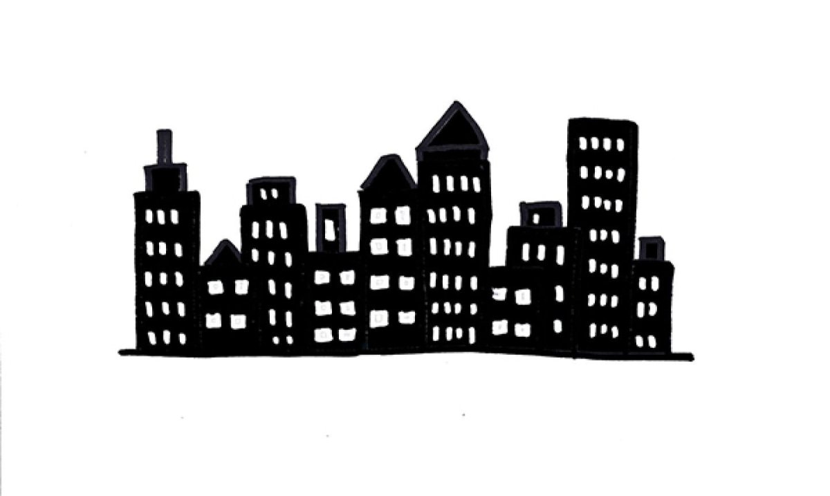 Небоскребы трафарет