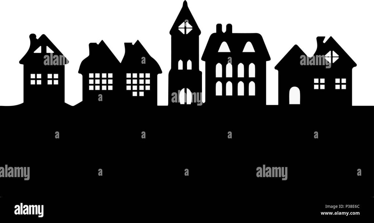 Новогодние силуэты домов