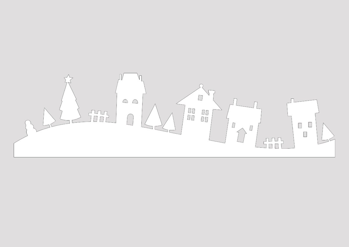 Трафареты на новый год домики