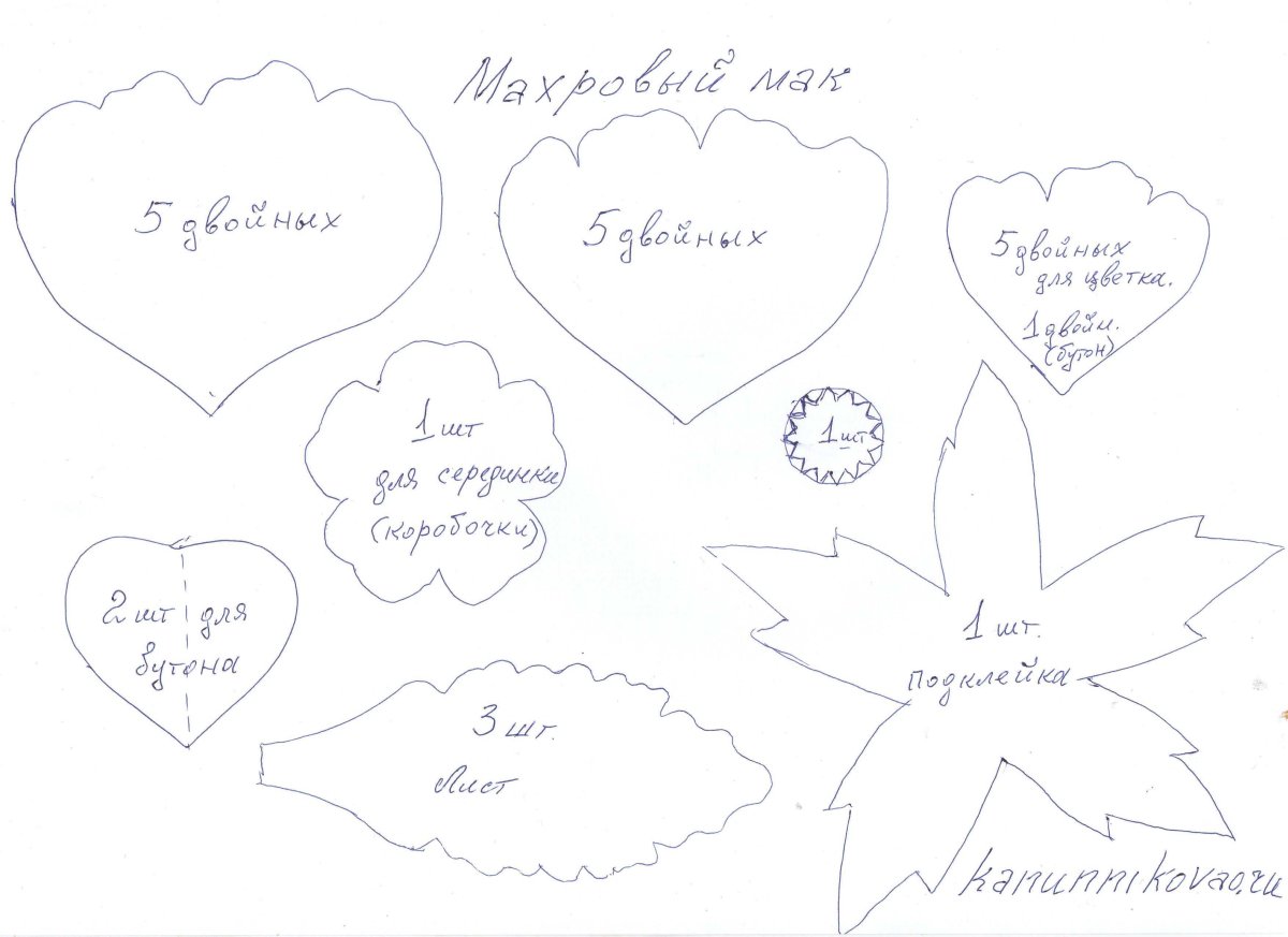 Листья розы шаблоны для вырезания