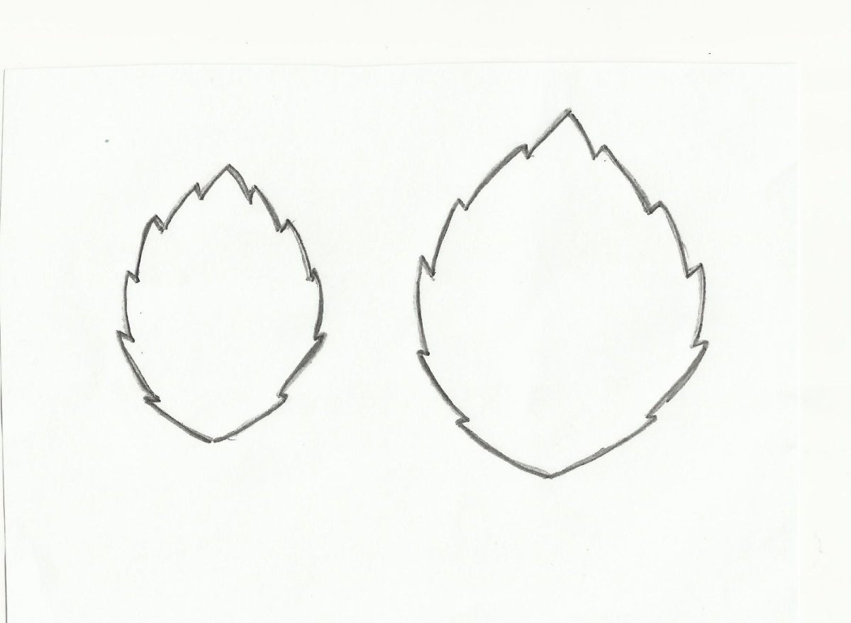 Лист пиона трафарет