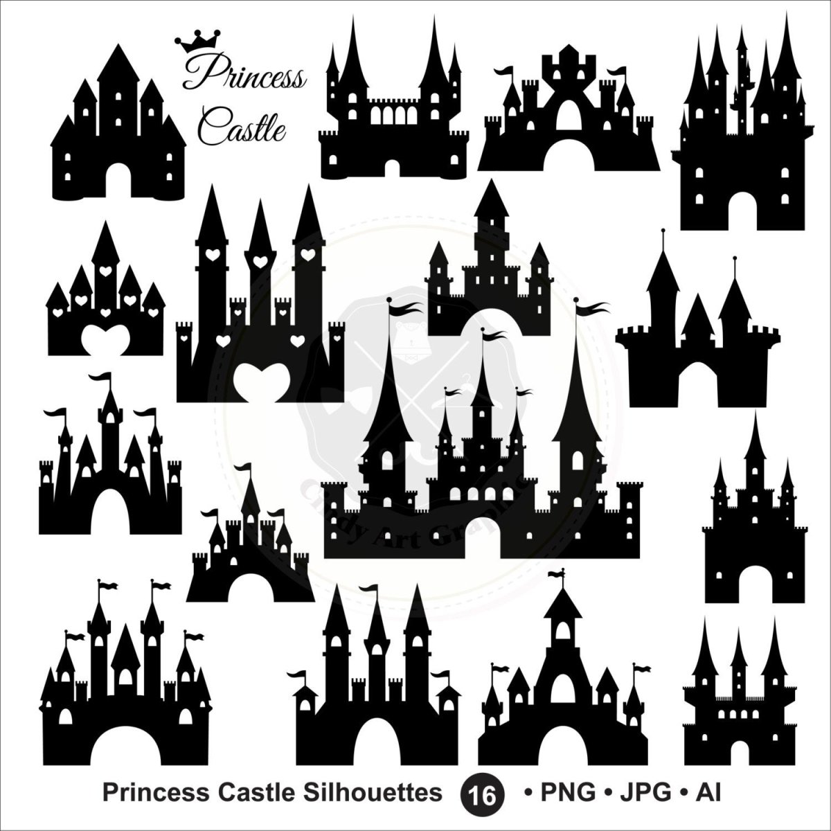 Замок принцессы силуэт