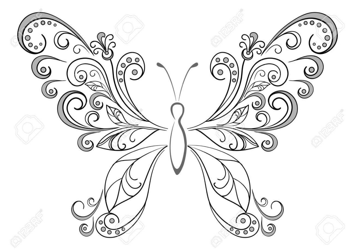 Трафарет бабочки для джутовой филиграни