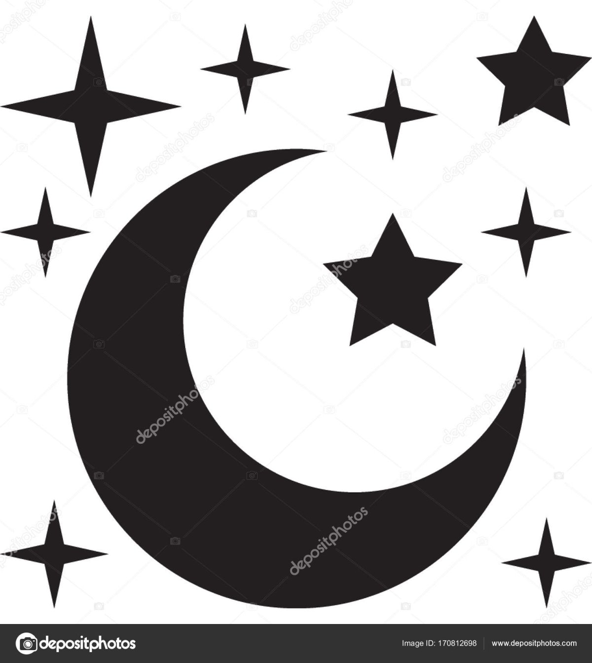 Трафарет месяца для вырезания