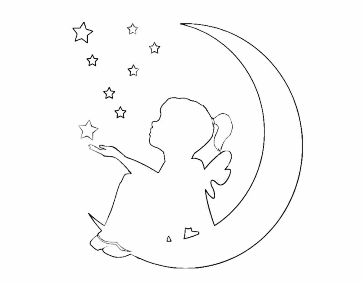 Луна трафарет для вырезания