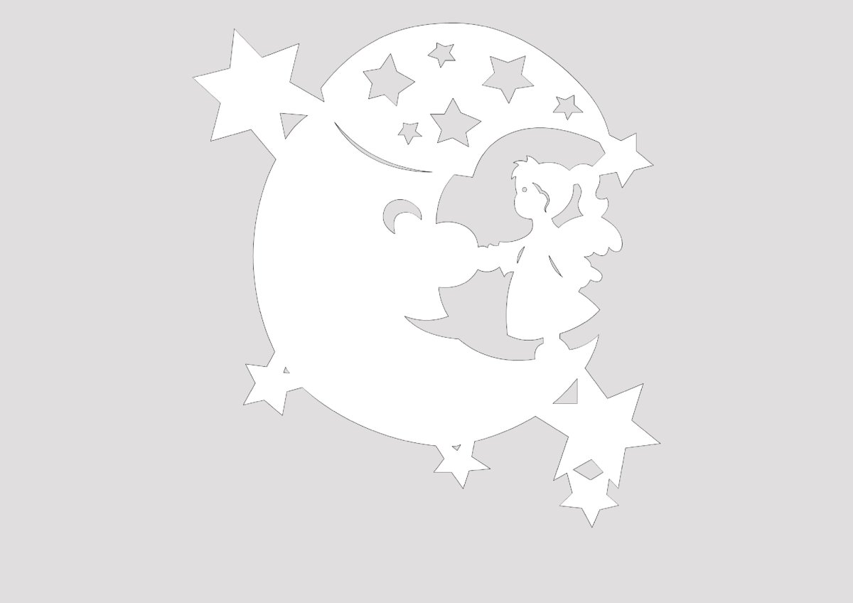 Трафарет месяца для вырезания