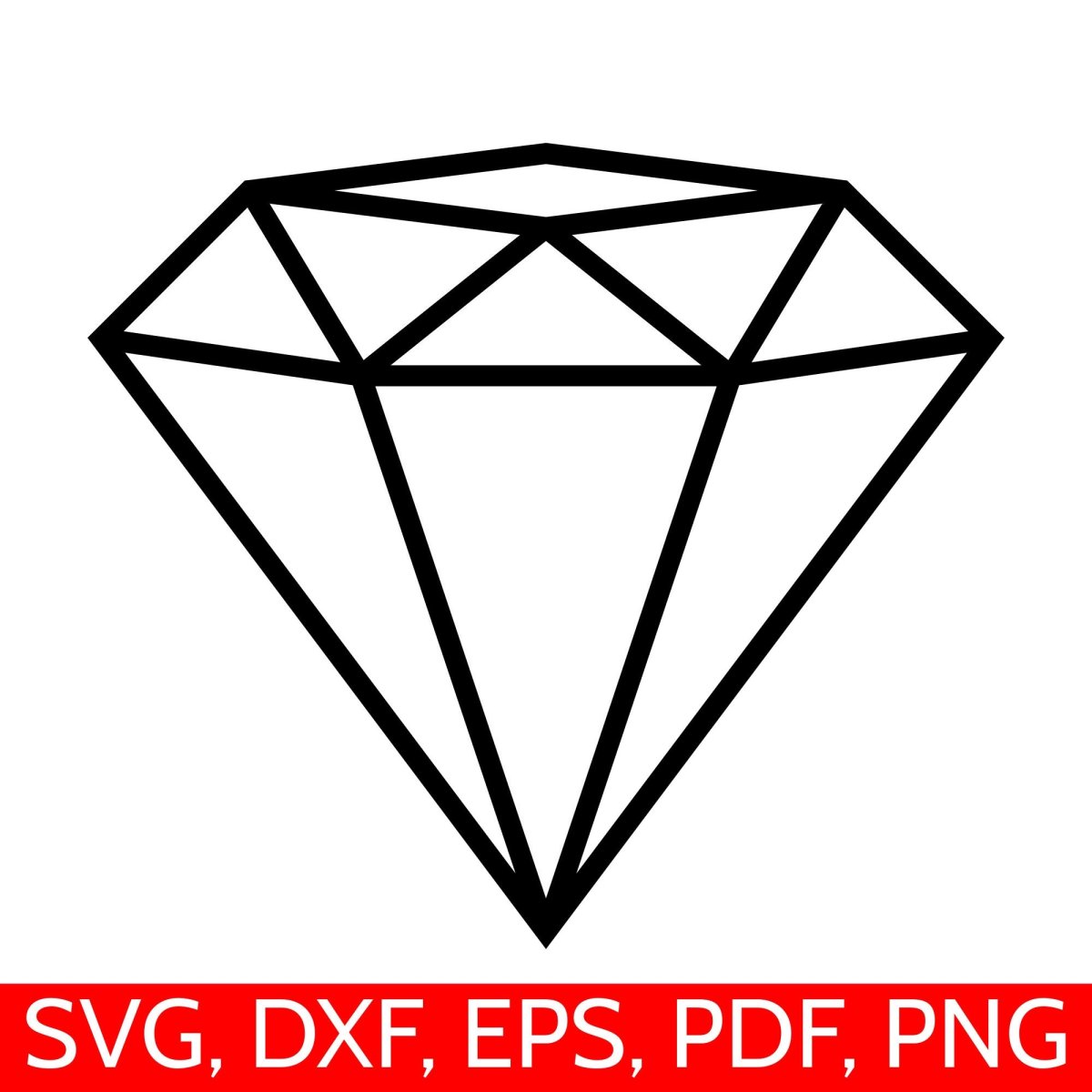 Тату контурная Алмаз