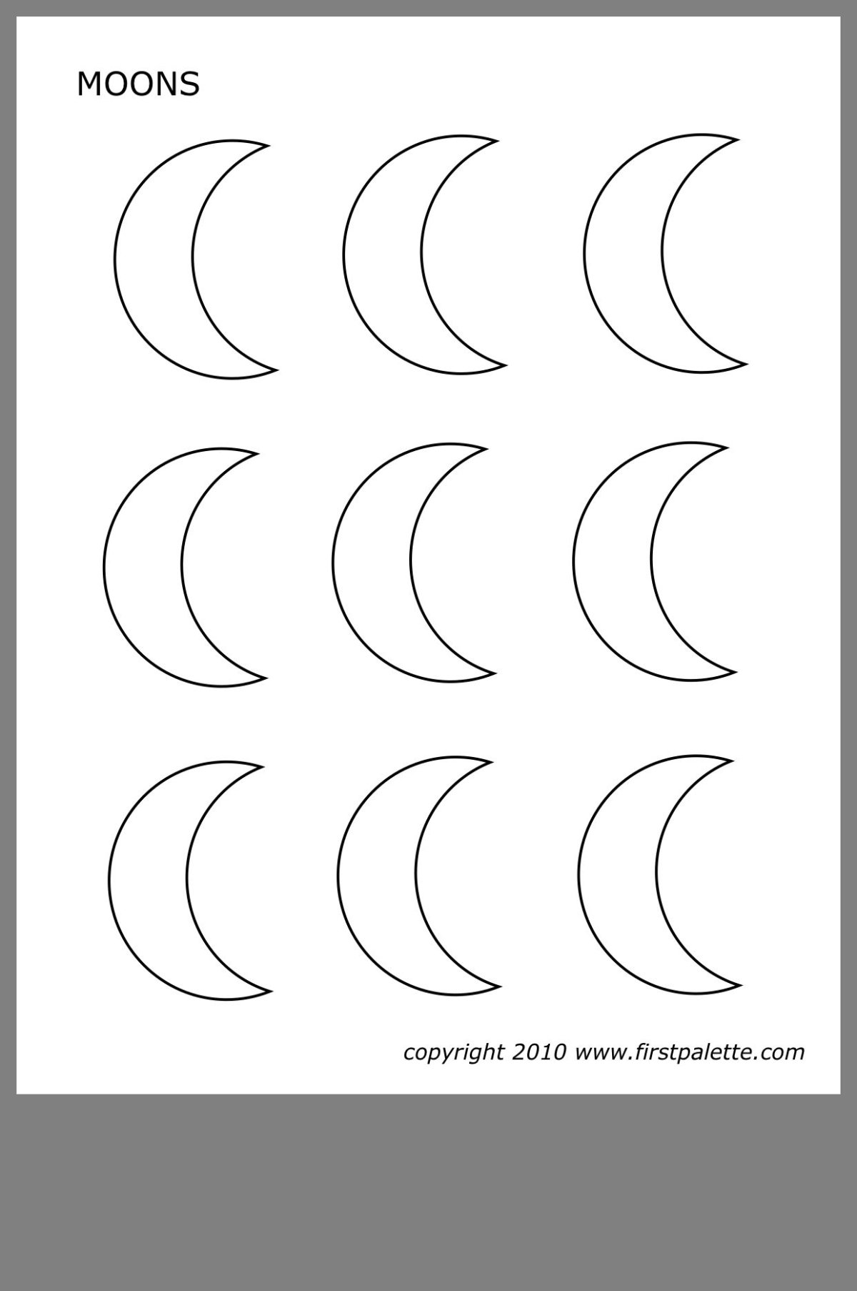 Полумесяц трафарет для вырезания