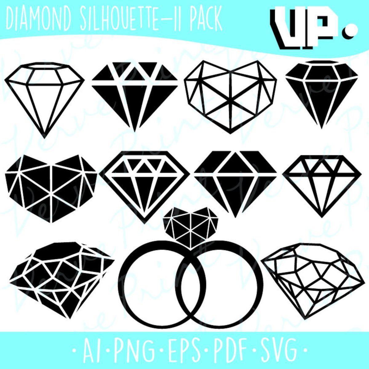Алмаз вектор силуэт