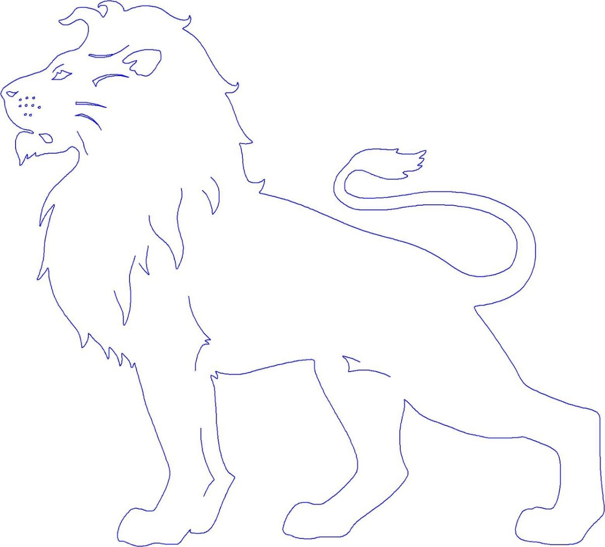 Силуэт головы тигра в профиль