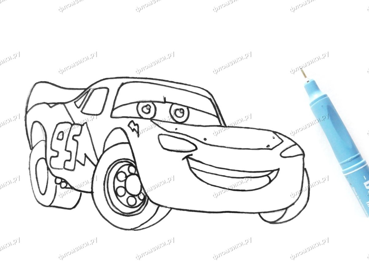 Молния Маквин рисунок на лице