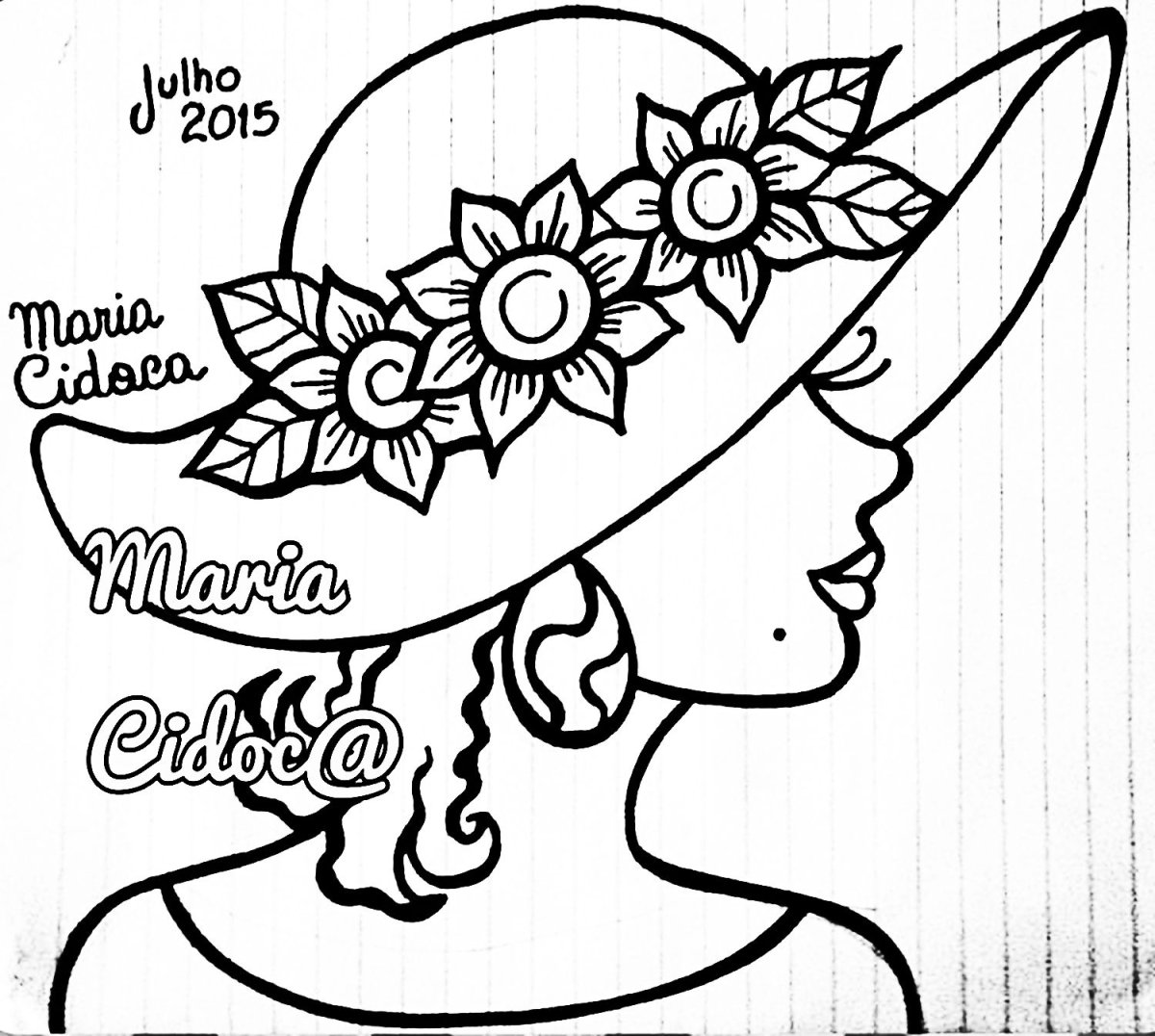 Шляпка женская трафарет