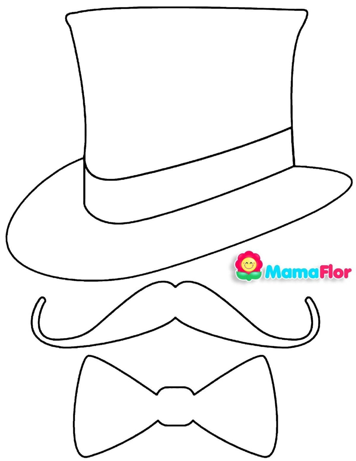 Шаблоны шляп на палочке для фотосессии