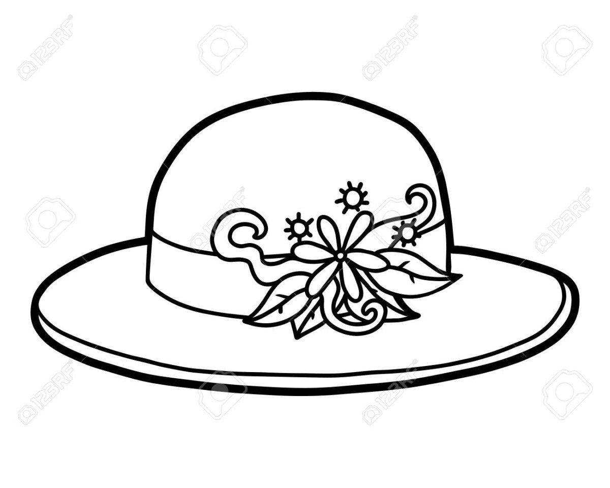 Шляпка раскраска для детей