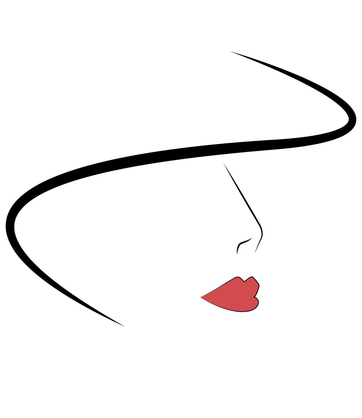 Силуэт лица со шляпой