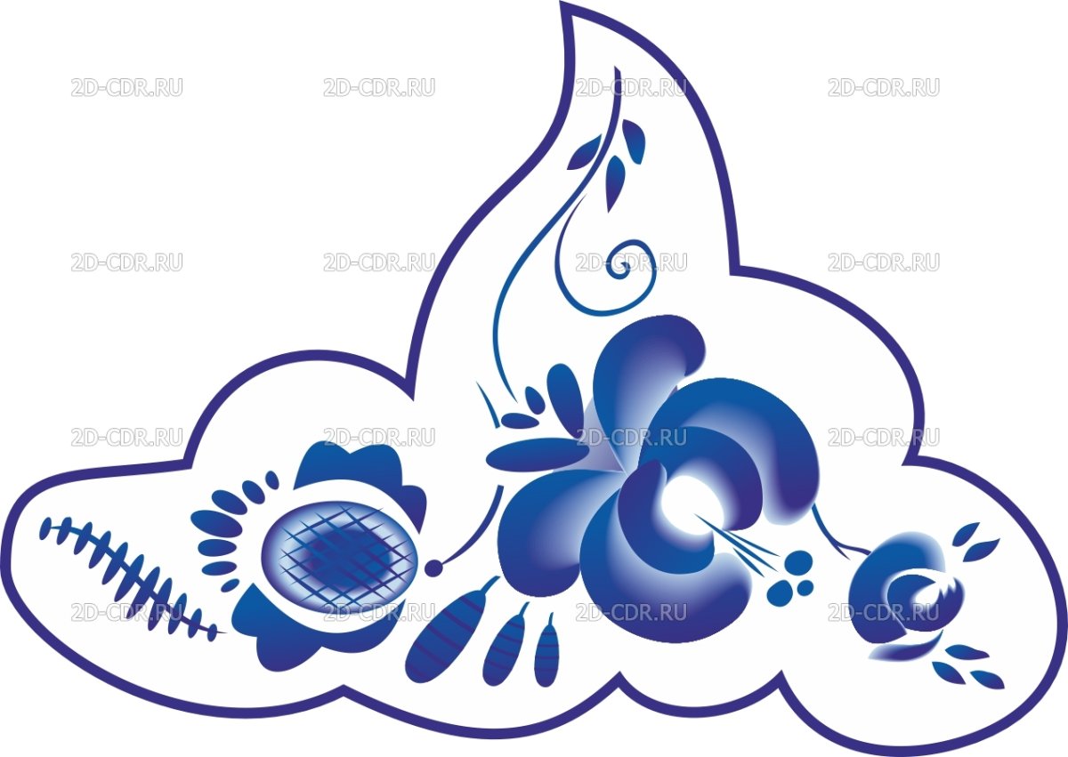 Элементы Гжели для вырезания