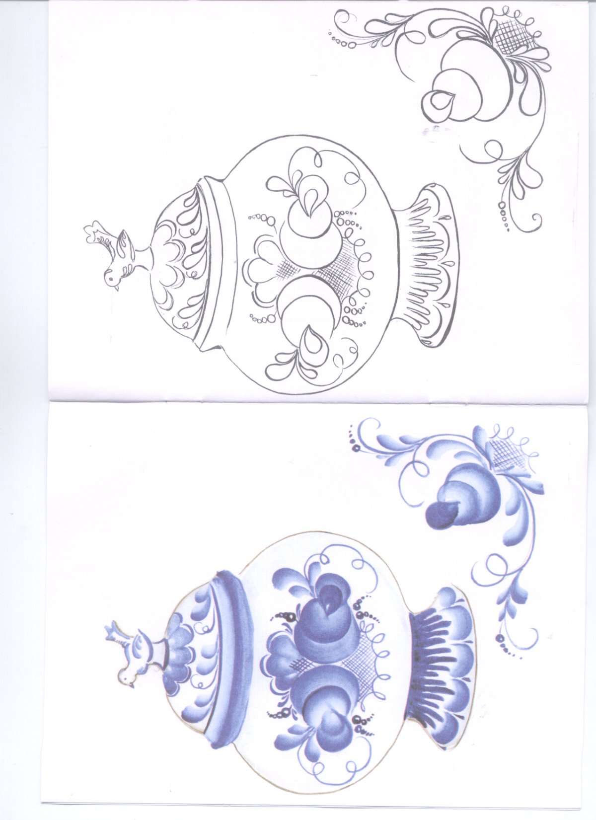 Гжельская роспись раскраска