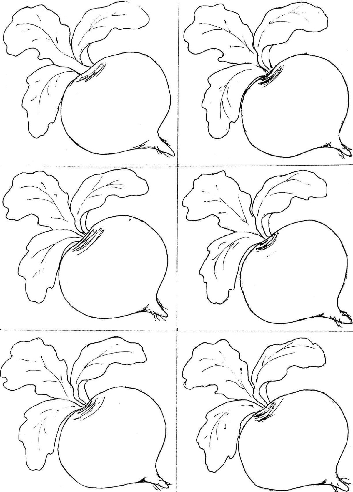 Рисование по трафарету овощей и фруктов