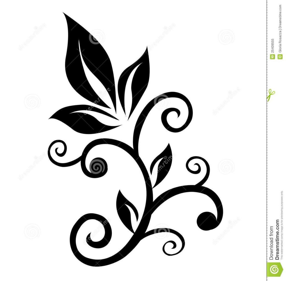 Растительный орнамент контур