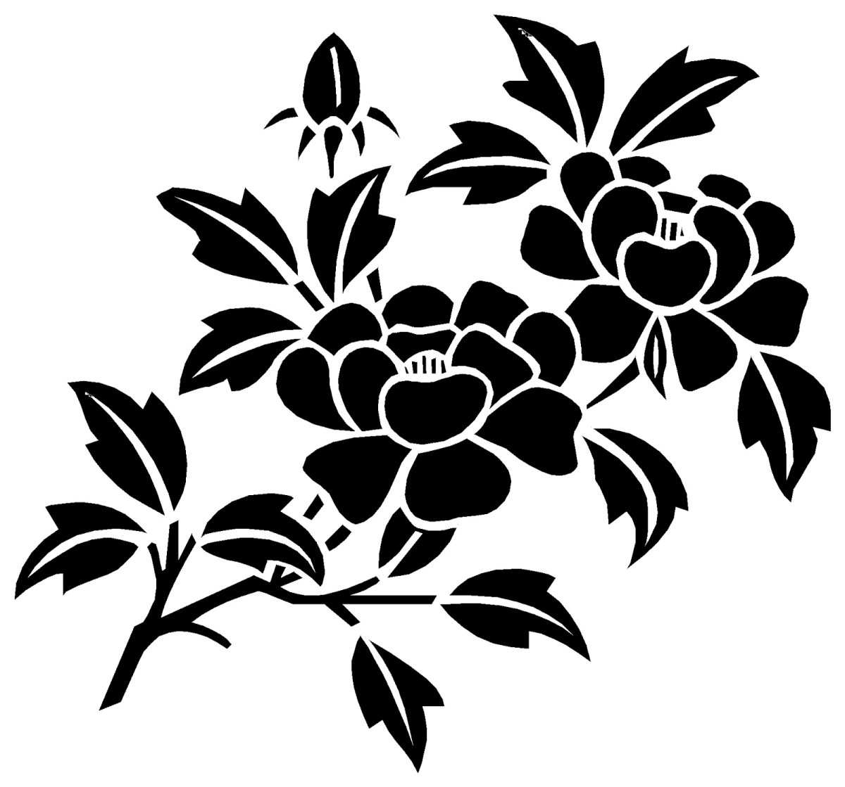 Цветочный трафарет на стену