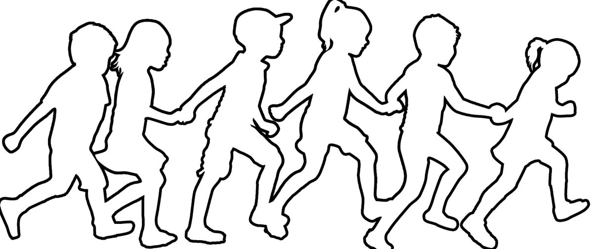 Вытынанки дети взялись за руки