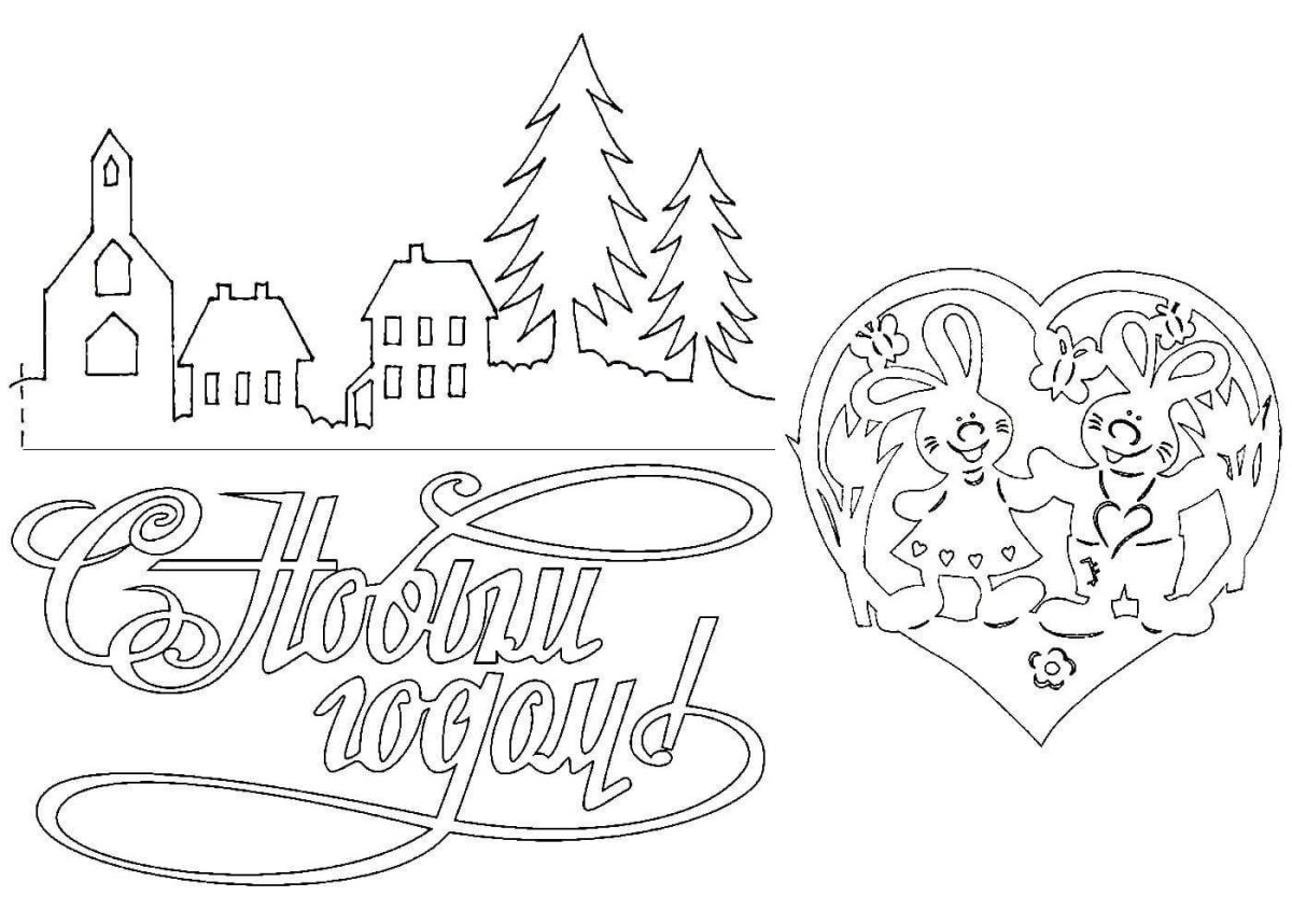 Новогодние вырезалки на окна