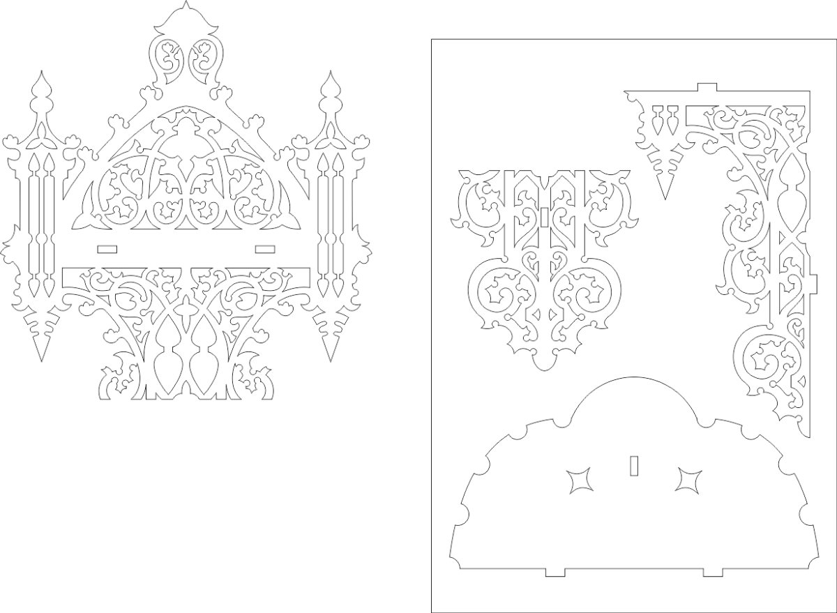 Полка для икон чертеж