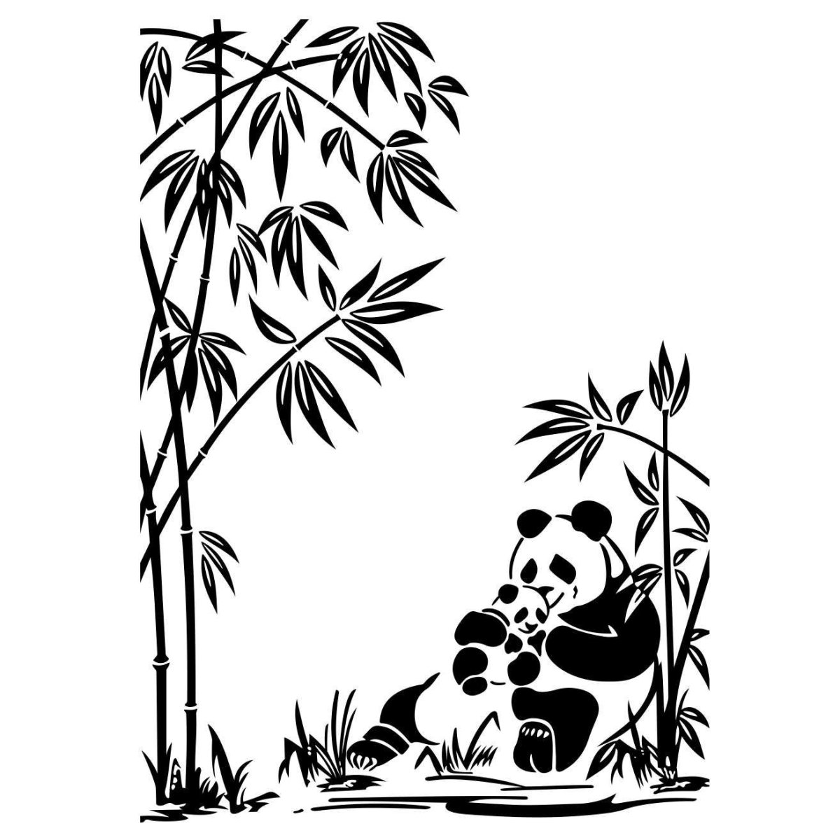 Бамбук декор на стене векторный