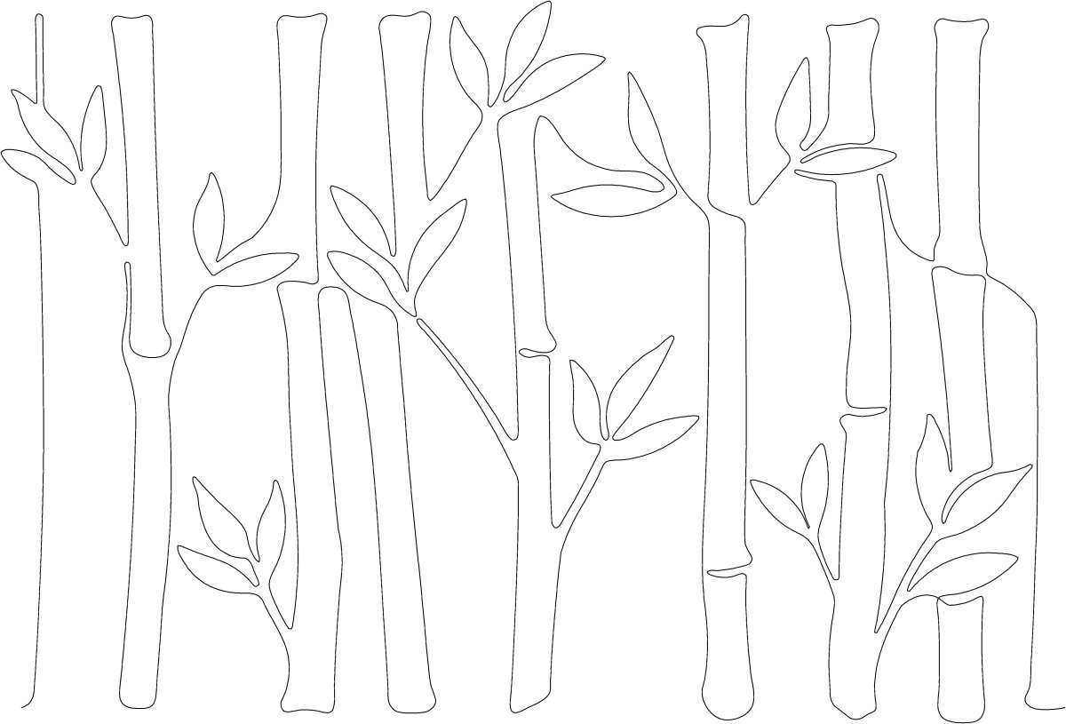 Трафарет бамбука на стену