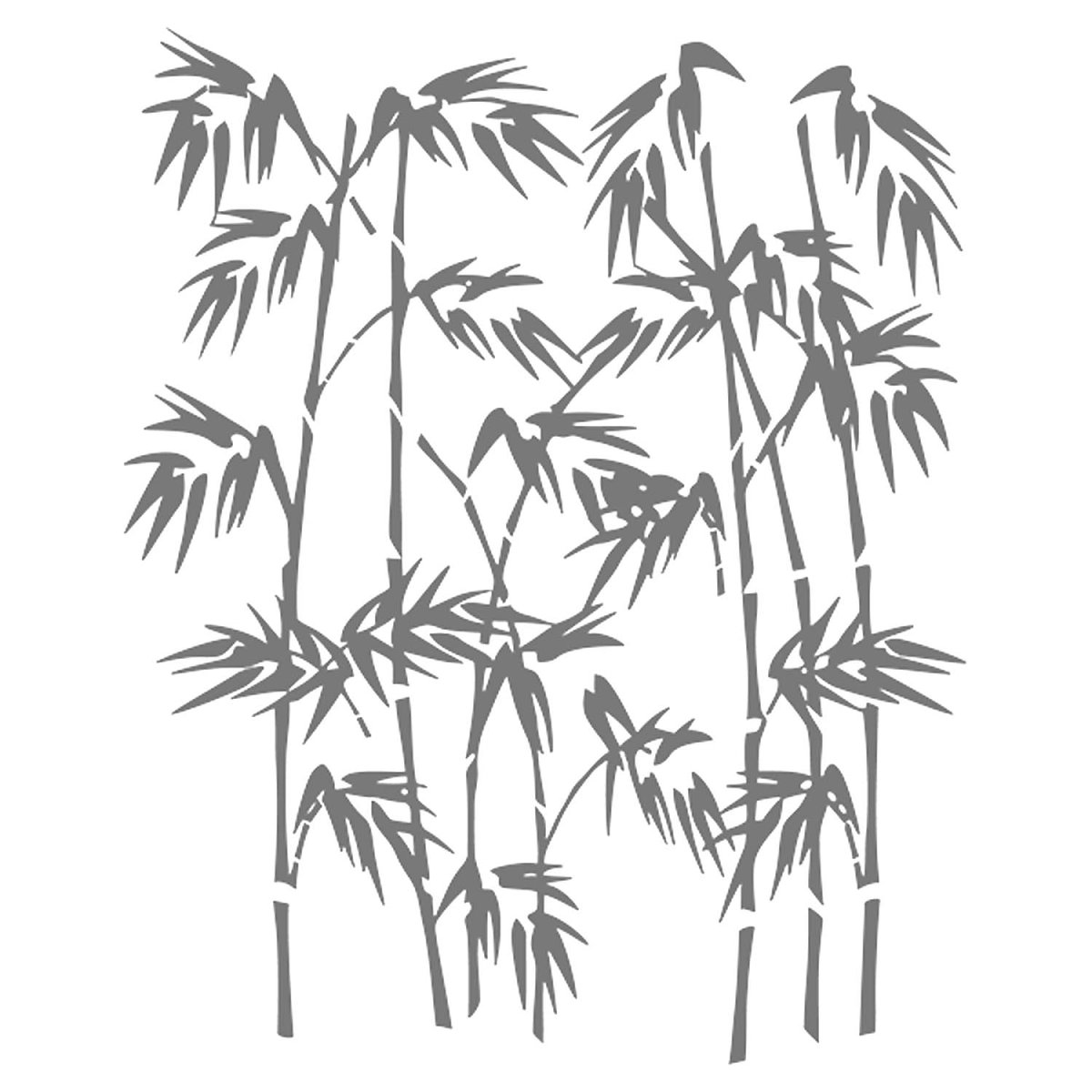 Белый силуэт бамбука на сером фоне